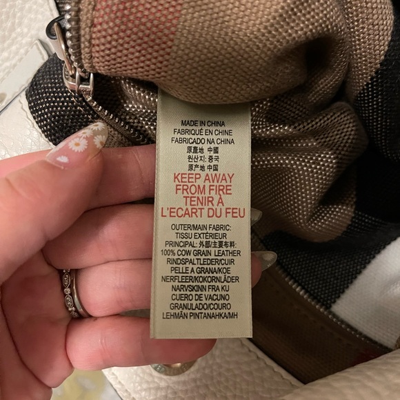 Burberry Bucket Bag Purse White Leather - Picture 12 of 14